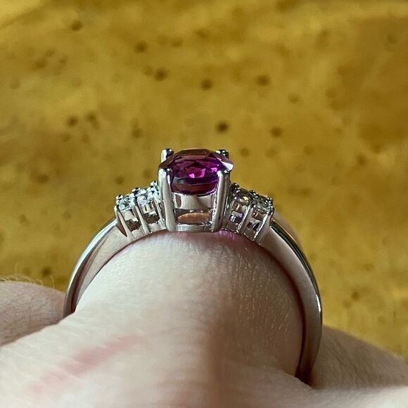 Color Change Pink Fluorite Sterling Silver Ring Size 8 - Picture 3 of 9